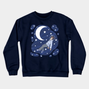 Floating in space while listening to tunes Crewneck Sweatshirt